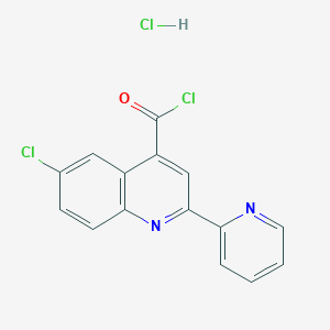 molecular formula C15H9Cl3N2O B1396773 6-氯-2-(吡啶-2-基)喹啉-4-甲酰氯盐酸盐 CAS No. 1332528-36-5