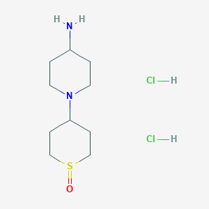 molecular formula C10H22Cl2N2OS B1396775 1-(1-氧化四氢-2H-硫代吡喃-4-基)哌啶-4-胺二盐酸盐 CAS No. 1332529-06-2
