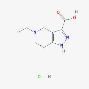 molecular formula C9H14ClN3O2 B1396776 5-乙基-4,5,6,7-四氢-2H-吡唑并[4,3-c]吡啶-3-甲酸盐酸盐 CAS No. 1332528-99-0
