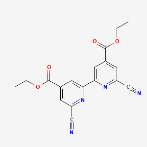 molecular formula C18H14N4O4 B13967801 Diethyl 6,6'-dicyano-2,2'-bipyridine-4,4'-dicarboxylate CAS No. 387869-03-6