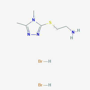 molecular formula C6H14Br2N4S B1396781 {2-[(4,5-二甲基-4H-1,2,4-三唑-3-基)硫代]-乙基}胺二氢溴酸盐 CAS No. 1332529-13-1