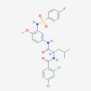 Benzamide, 2,4-dichloro-N-[1-[[[3-[[(4-fluorophenyl)sulfonyl]amino]-4-methoxyphenyl]amino]carbonyl]-3-methylbutyl]-