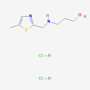 molecular formula C8H16Cl2N2OS B1396786 3-{[(5-Methyl-1,3-thiazol-2-yl)methyl]-amino}propan-1-ol dihydrochloride CAS No. 1332531-06-2