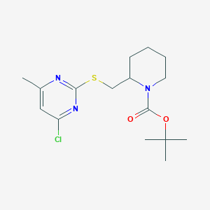 molecular formula C16H24ClN3O2S B13967868 2-(4-Chloro-6-methyl-pyrimidin-2-ylsulfanylmethyl)-piperidine-1-carboxylic acid tert-butyl ester 