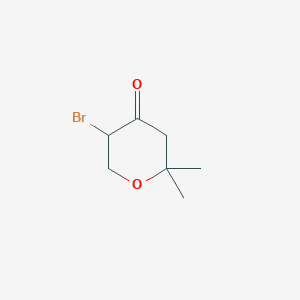 molecular formula C7H11BrO2 B13967876 5-Bromo-2,2-dimethyldihydro-2H-pyran-4(3H)-one 