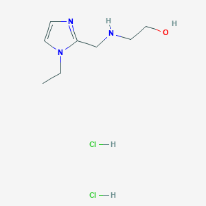 molecular formula C8H17Cl2N3O B1396793 2-{[(1-乙基-1H-咪唑-2-基)甲基]-氨基}乙醇二盐酸盐 CAS No. 1332530-59-2