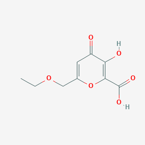 molecular formula C9H10O6 B13967964 4H-Pyran-2-carboxylic acid, 6-(ethoxymethyl)-3-hydroxy-4-oxo- CAS No. 722500-53-0