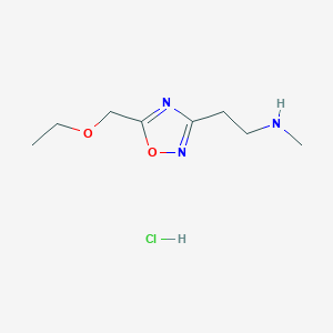 B1396798 {2-[5-(Ethoxymethyl)-1,2,4-oxadiazol-3-yl]-ethyl}methylamine hydrochloride CAS No. 1332529-22-2