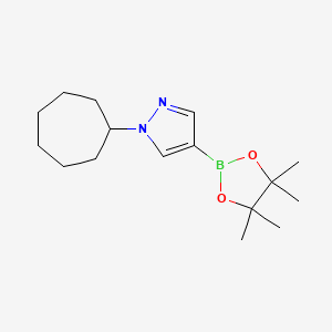 molecular formula C16H27BN2O2 B13967995 1-Cycloheptyl-4-(4,4,5,5-tetramethyl-1,3,2-dioxaborolan-2-yl)-1H-pyrazole 