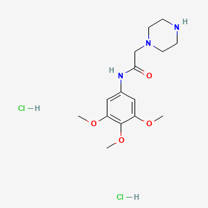 molecular formula C15H25Cl2N3O4 B1396801 2-哌嗪-1-基-N-(3,4,5-三甲氧基苯基)-乙酰胺二盐酸盐 CAS No. 1332530-02-5