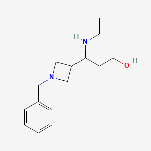 molecular formula C15H24N2O B13968023 3-(1-Benzylazetidin-3-yl)-3-(ethylamino)propan-1-ol 