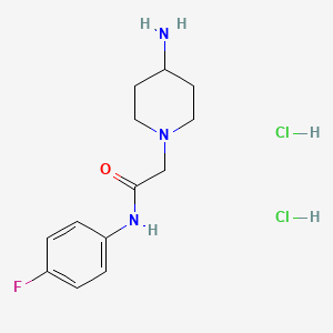 molecular formula C13H20Cl2FN3O B1396803 二盐酸盐 2-(4-氨基哌啶-1-基)-N-(4-氟苯基)乙酰胺 CAS No. 1332531-00-6