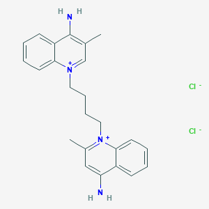 molecular formula C24H28Cl2N4 B1396808 4-Amino-1-[4-(4-amino-3-methylquinolinium-1-yl)-butyl]-2-methylquinolinium dichloride CAS No. 1452577-20-6