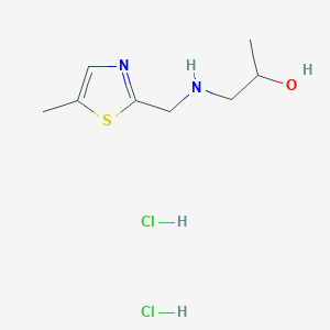 molecular formula C8H16Cl2N2OS B1396811 1-{[(5-Methyl-1,3-thiazol-2-yl)methyl]-amino}propan-2-ol dihydrochloride CAS No. 1332529-36-8