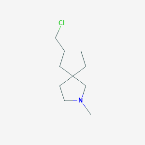 molecular formula C10H18ClN B13968129 7-(Chloromethyl)-2-methyl-2-azaspiro[4.4]nonane 