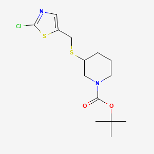 molecular formula C14H21ClN2O2S2 B13968183 3-(2-Chloro-thiazol-5-ylmethylsulfanyl)-piperidine-1-carboxylic acid tert-butyl ester 