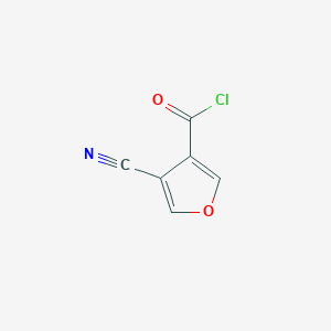 molecular formula C6H2ClNO2 B13968234 3-Furancarbonyl chloride, 4-cyano- CAS No. 23268-23-7