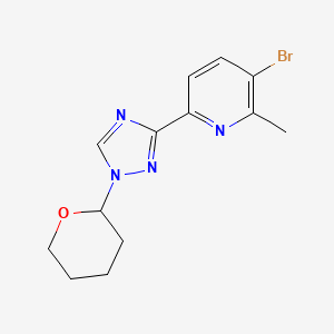 molecular formula C13H15BrN4O B1396828 3-bromo-2-methyl-6-(1-(tetrahydro-2H-pyran-2-yl)-1H-1,2,4-triazol-3-yl)pyridine CAS No. 1228014-21-8