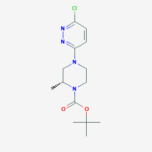 molecular formula C14H21ClN4O2 B1396830 (R)-叔丁基 4-(6-氯嘧啶-3-基)-2-甲基哌嗪-1-羧酸酯 CAS No. 1169698-51-4