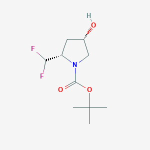 molecular formula C10H17F2NO3 B1396837 (2S,4S)-叔丁基 2-(二氟甲基)-4-羟基吡咯烷-1-羧酸酯 CAS No. 1207852-93-4