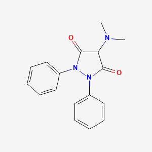 molecular formula C17H17N3O2 B13968387 4-(Dimethylamino)-1,2-diphenyl-3,5-pyrazolidinedione CAS No. 57488-07-0