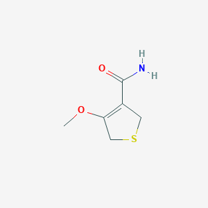 molecular formula C6H9NO2S B13968453 2,5-Dihydro-4-methoxy-3-thiophenecarboxamide CAS No. 65369-30-4