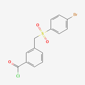 B1396848 3-[(4-Bromophenyl)sulfonylmethyl]benzoyl chloride CAS No. 2206607-64-7