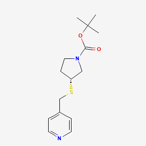 molecular formula C15H22N2O2S B13968604 (R)-3-(Pyridin-4-ylmethylsulfanyl)-pyrrolidine-1-carboxylic acid tert-butyl ester 