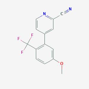 B1396862 4-(5-Methoxy-2-trifluoromethylphenyl)pyridine-2-carbonitrile CAS No. 1219454-65-5