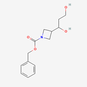 molecular formula C14H19NO4 B13968694 Benzyl 3-(1,3-dihydroxypropyl)azetidine-1-carboxylate 