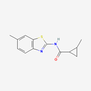 molecular formula C13H14N2OS B13968716 2-methyl-N-(6-methyl-1,3-benzothiazol-2-yl)cyclopropane-1-carboxamide CAS No. 750616-60-5