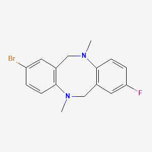 molecular formula C16H16BrFN2 B13968737 2-Bromo-8-fluoro-5,11-dimethyl-5,6,11,12-tetrahydrodibenzo[b,f][1,5]diazocine CAS No. 354133-24-7