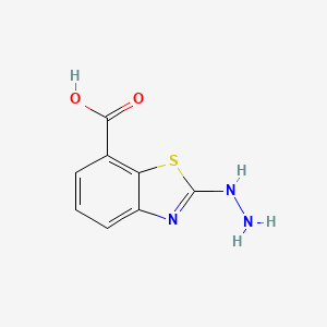 molecular formula C8H7N3O2S B13968768 2-Hydrazinyl-1,3-benzothiazole-7-carboxylic acid CAS No. 71224-94-7