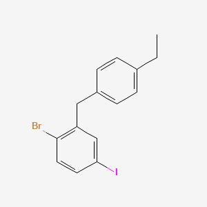 B1396881 2-(4-Ethylbenzyl)-1-bromo-4-iodobenzene CAS No. 1006383-23-8