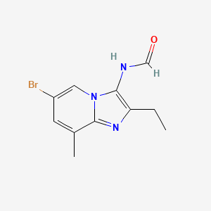 molecular formula C11H12BrN3O B13968877 N-(6-bromo-2-ethyl-8-methylimidazo[1,2-a]pyridin-3-yl)formamide 