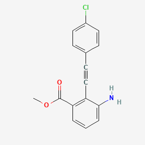 molecular formula C16H12ClNO2 B13968881 3-Amino-2-(4-chloro-phenylethynyl)-benzoic acid methyl ester CAS No. 283173-77-3