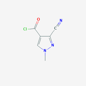 molecular formula C6H4ClN3O B13968889 3-Cyano-1-methyl-1H-pyrazole-4-carbonyl chloride CAS No. 81303-58-4