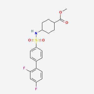 molecular formula C20H21F2NO4S B1396891 Methyl 4-(2',4'-difluorobiphenyl-4-ylsulfonamido)trans-cyclohexanecarboxylate CAS No. 1218794-32-1