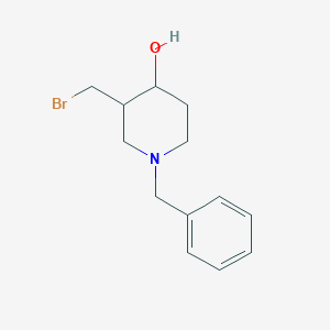 molecular formula C13H18BrNO B13968916 1-Benzyl-3-(bromomethyl)piperidin-4-ol 