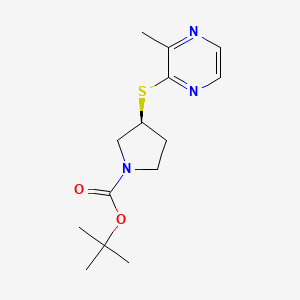 molecular formula C14H21N3O2S B13969031 (S)-3-(3-methyl-pyrazin-2-ylsulfanyl)-pyrrolidine-1-carboxylic acid tert-butyl ester 