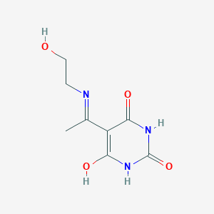 molecular formula C8H11N3O4 B13969071 (5Z)-2,6-dihydroxy-5-{1-[(2-hydroxyethyl)amino]ethylidene}pyrimidin-4(5H)-one 