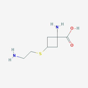 molecular formula C7H14N2O2S B13969086 1-Amino-3-[(2-aminoethyl)thio]cyclobutanecarboxylic acid CAS No. 413597-70-3