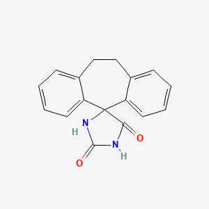 molecular formula C17H14N2O2 B13969130 Spiro(5H-dibenzo(a,d)cycloheptene-5,4'-imidazolidine)-2',5'-dione, 10,11-dihydro- CAS No. 64036-58-4