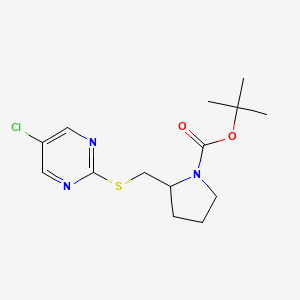 molecular formula C14H20ClN3O2S B13969136 2-(5-Chloro-pyrimidin-2-ylsulfanylmethyl)-pyrrolidine-1-carboxylic acid tert-butyl ester 