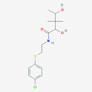 molecular formula C15H22ClNO3S B13969220 N-[2-[p-Chlorophenylthio]ethyl]-2,4-dihydroxy-3,3-dimethylvaleramide CAS No. 33406-95-0