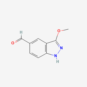 molecular formula C9H8N2O2 B1396923 3-Methoxy-1H-indazole-5-carboxaldehyde CAS No. 1199256-13-7