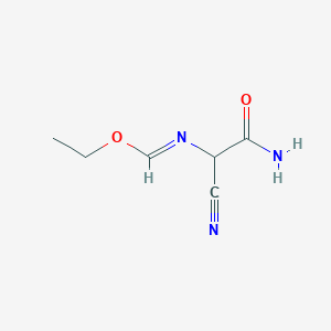 molecular formula C6H9N3O2 B13969242 (e)-n2-(Ethoxymethylidene)-3-nitriloalaninamide CAS No. 37842-62-9