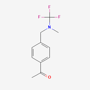 molecular formula C11H12F3NO B13969283 1-(4-((Methyl(trifluoromethyl)amino)methyl)phenyl)ethanone 