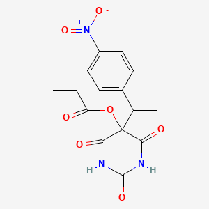 5-(1-(4-Nitrophenyl)ethyl)-5-(1-oxopropoxy)-2,4,6(1H,3H,5H)-pyrimidinetrione