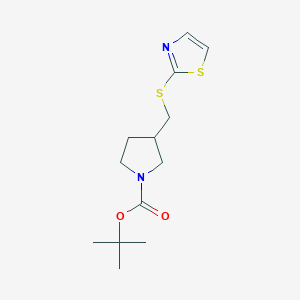 molecular formula C13H20N2O2S2 B13969383 3-(Thiazol-2-ylsulfanylmethyl)-pyrrolidine-1-carboxylic acid tert-butyl ester 